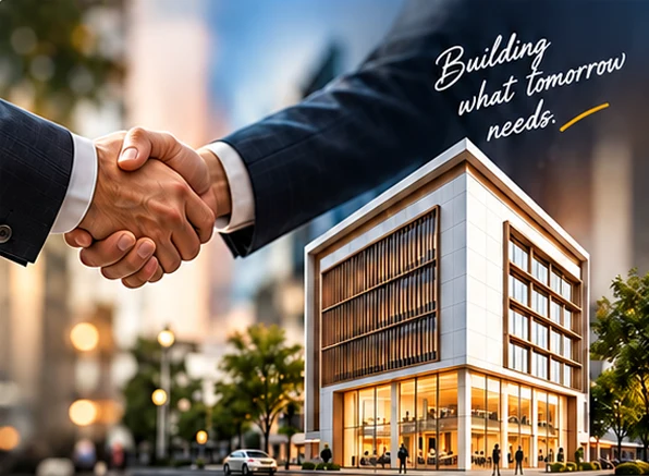 Business partnership and commercial building concept for OTRA Lifespace